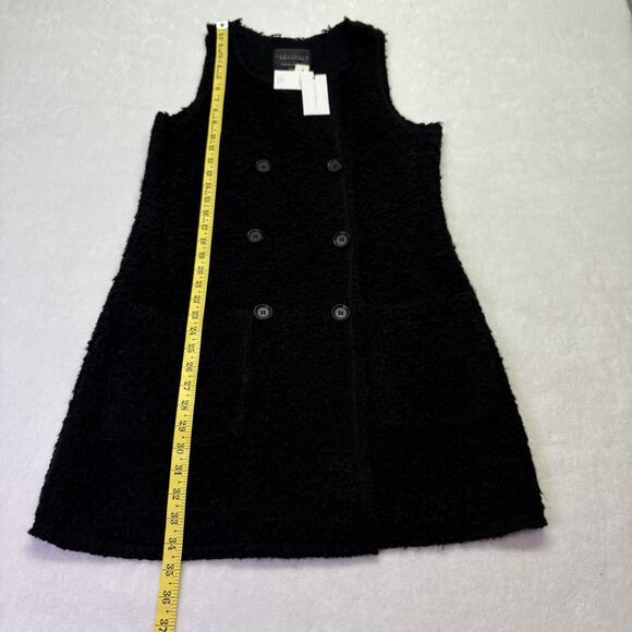 Revolve Sanctuary Boucle Knit Long Line Button Front Sweater Vest Black Size S - Picture 11 of 11